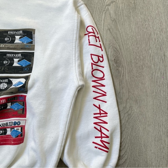 Vintage Maxell "Get Blown Away!" White Crewneck Sweatshirt | One size - Picture 3 of 11